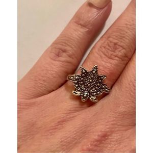 Silver VINTAGE LOTUS FLOWER RING